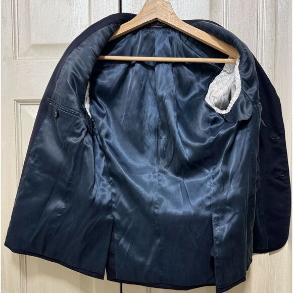 Hickey Freeman Boys 10H Navy Blue Wool Blazer Two Buttons Sport Coat - Picture 5 of 10
